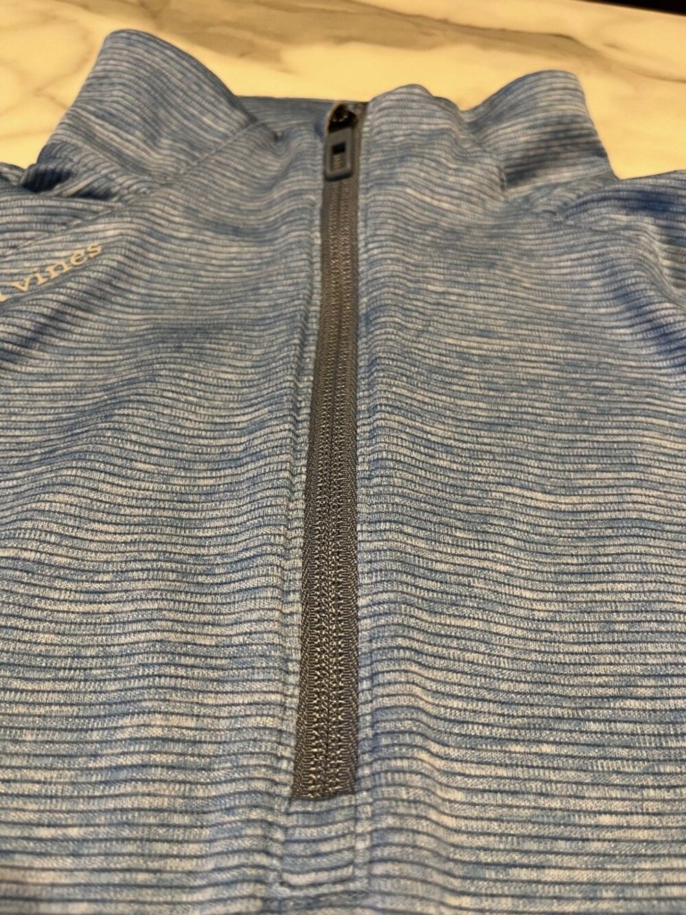 Vineyard Vines Sankaty Performance 1/4 Zip Pullover Heathered Blue - Men's Small